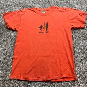 Pearl Jam Band T Shirt Mens XL Orange Anvil Pre Shrunk Cotton Graphic Music Tee